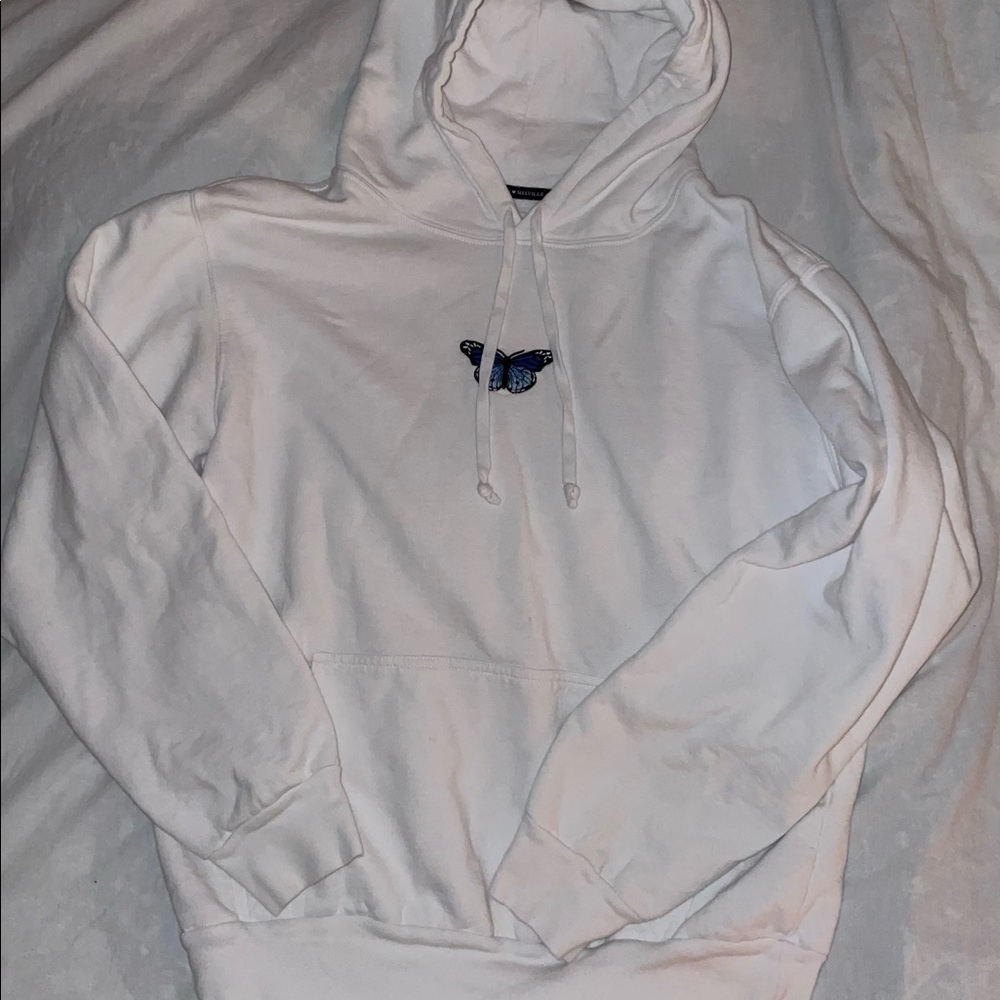 White brandy Melville butterfly hoodie